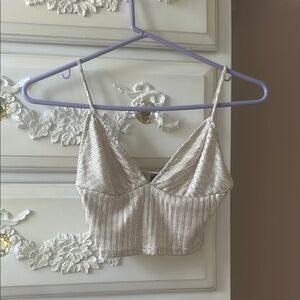 Shimmering Silver/Gold Cropped Tank Top